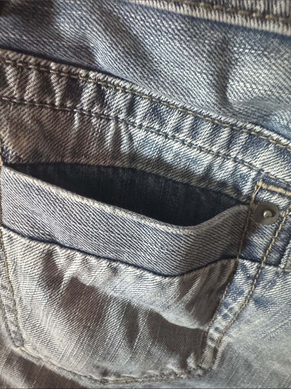 Express Faded Light Blue Distressed Denim Shorts - Picture 4 of 9